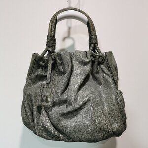 Olive/Cream/Silver Stingray Calfskin Satchel EUC #266